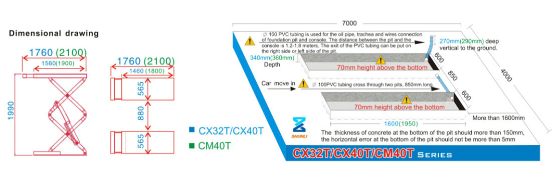 CX32T/CX40T/CM40T Small/middle Platform Scissor Lift(Square Tube Type)